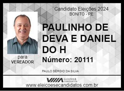 Candidato PAULINHO DE DEVÁ - JUNTOS 2024 - BONITO - Eleições