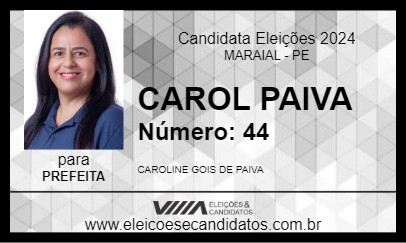 Candidato CAROL PAIVA 2024 - MARAIAL - Eleições