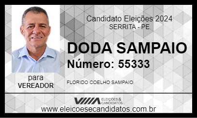 Candidato DODA SAMPAIO 2024 - SERRITA - Eleições