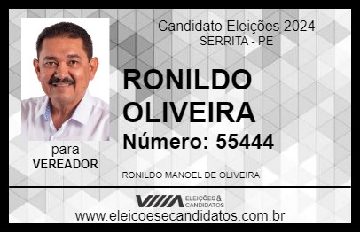 Candidato RONILDO OLIVEIRA 2024 - SERRITA - Eleições