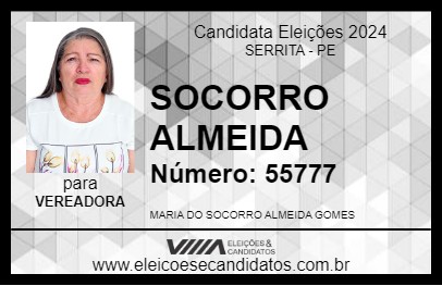 Candidato SOCORRO ALMEIDA 2024 - SERRITA - Eleições