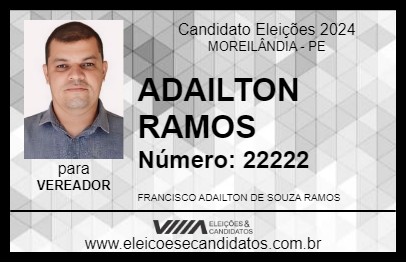 Candidato ADAILTON RAMOS 2024 - MOREILÂNDIA - Eleições