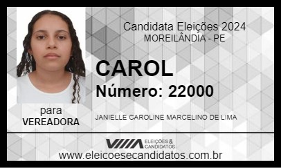 Candidato CAROL 2024 - MOREILÂNDIA - Eleições