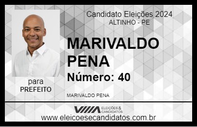 Candidato MARIVALDO PENA 2024 - ALTINHO - Eleições