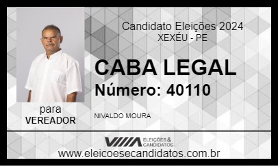 Candidato CABA LEGAL 2024 - XEXÉU - Eleições