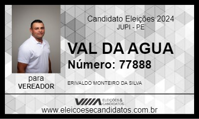 Candidato VAL DA AGUA 2024 - JUPI - Eleições