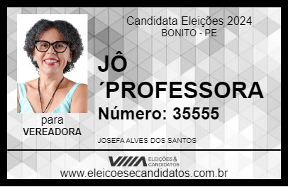 Candidato JÔ PROFESSORA 2024 - BONITO - Eleições