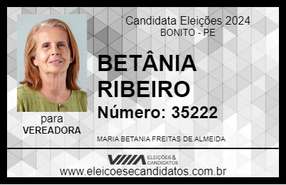 Candidato BETÂNIA RIBEIRO 2024 - BONITO - Eleições