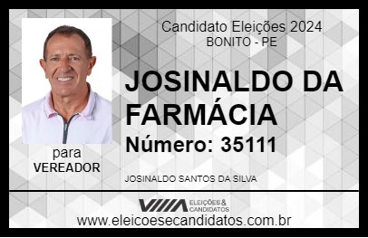 Candidato JOSINALDO DA FARMÁCIA 2024 - BONITO - Eleições