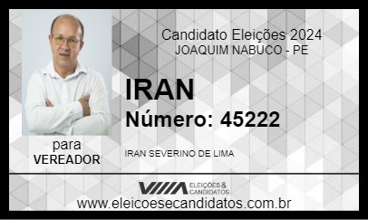 Candidato IRAN 2024 - JOAQUIM NABUCO - Eleições