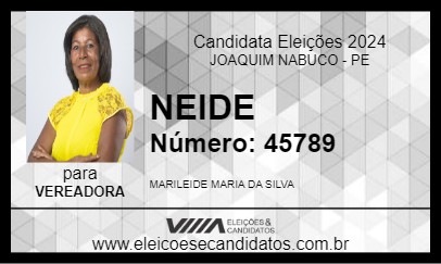 Candidato NEIDE 2024 - JOAQUIM NABUCO - Eleições