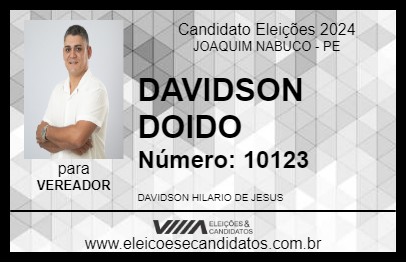 Candidato DAVIDSON DOIDO 2024 - JOAQUIM NABUCO - Eleições