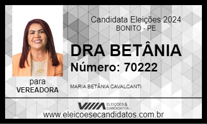 Candidato DRA BETÂNIA 2024 - BONITO - Eleições