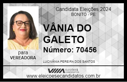 Candidato VÂNIA DO GALETO 2024 - BONITO - Eleições