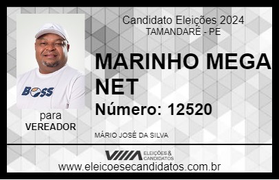 Candidato MARINHO MEGA NET 2024 - TAMANDARÉ - Eleições