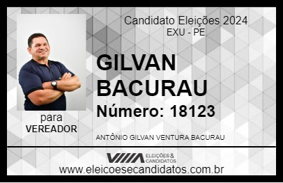 Candidato GILVAN BACURAU 2024 - EXU - Eleições