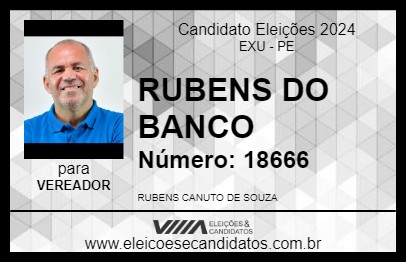 Candidato RUBENS DO BANCO 2024 - EXU - Eleições