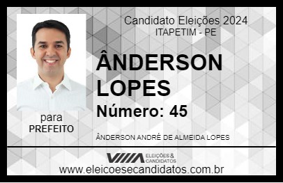 Candidato ÂNDERSON LOPES  2024 - ITAPETIM - Eleições