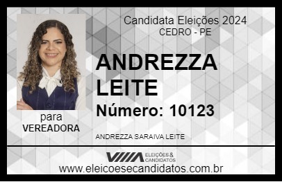 Candidato ANDREZZA LEITE 2024 - CEDRO - Eleições