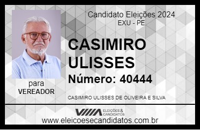 Candidato CASIMIRO ULISSES 2024 - EXU - Eleições