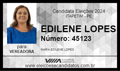 Candidato EDILENE LOPES 2024 - ITAPETIM - Eleições