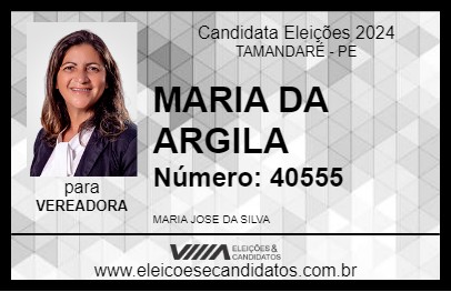 Candidato MARIA DA ARGILA 2024 - TAMANDARÉ - Eleições