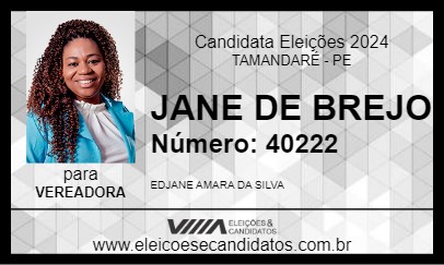 Candidato JANE DE BREJO 2024 - TAMANDARÉ - Eleições