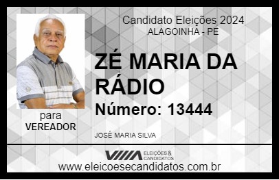 Candidato ZÉ MARIA DA RÁDIO 2024 - ALAGOINHA - Eleições