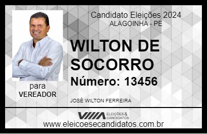 Candidato WILTON DE SOCORRO 2024 - ALAGOINHA - Eleições