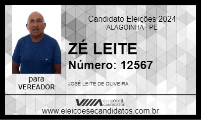 Candidato ZÉ LEITE 2024 - ALAGOINHA - Eleições