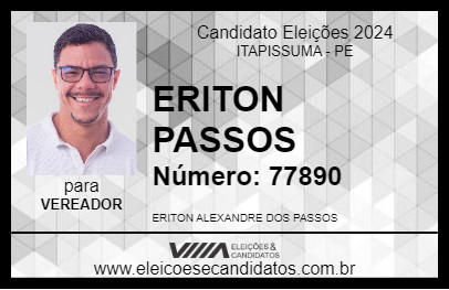 Candidato ERITON PASSOS 2024 - ITAPISSUMA - Eleições