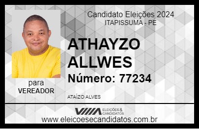 Candidato ATHAYZO ALLWES 2024 - ITAPISSUMA - Eleições