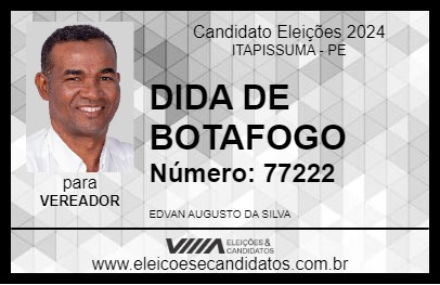 Candidato DIDA DE BOTAFOGO 2024 - ITAPISSUMA - Eleições