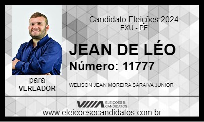 Candidato JEAN DE LÉO 2024 - EXU - Eleições