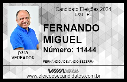 Candidato FERNANDO MIGUEL 2024 - EXU - Eleições