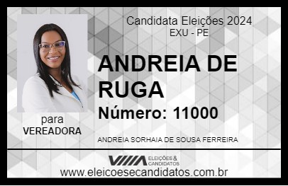 Candidato ANDREIA DE RUGA 2024 - EXU - Eleições