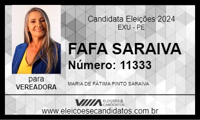 Candidato FAFA SARAIVA 2024 - EXU - Eleições