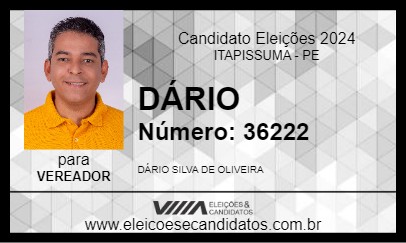 Candidato DÁRIO 2024 - ITAPISSUMA - Eleições