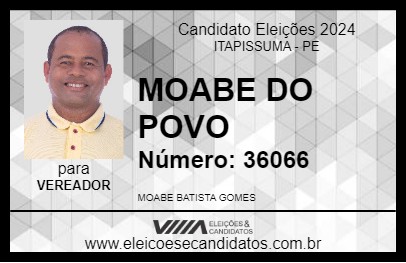 Candidato MOABE DO POVO 2024 - ITAPISSUMA - Eleições