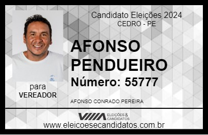 Candidato AFONSO PENDUEIRO 2024 - CEDRO - Eleições