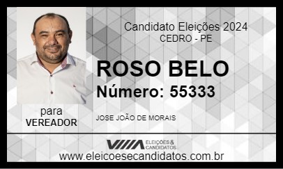 Candidato ROSO BELO 2024 - CEDRO - Eleições