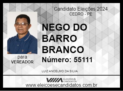 Candidato NEGO DO BARRO BRANCO 2024 - CEDRO - Eleições