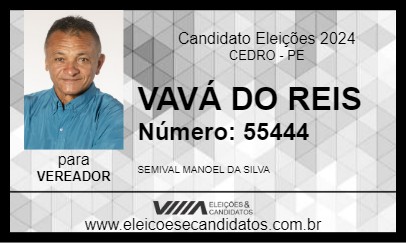 Candidato VAVÁ DO REIS 2024 - CEDRO - Eleições