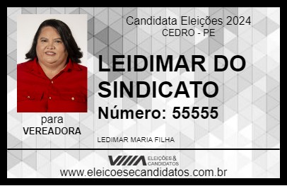 Candidato LEIDIMAR DO SINDICATO 2024 - CEDRO - Eleições