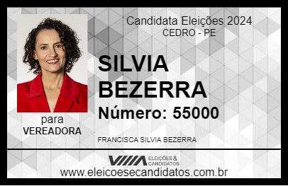 Candidato SILVIA BEZERRA 2024 - CEDRO - Eleições