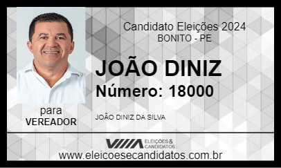 Candidato JOÃO DINIZ 2024 - BONITO - Eleições