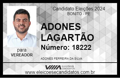 Candidato ADONES LAGARTÃO 2024 - BONITO - Eleições