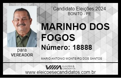 Candidato MARINHO DOS FOGOS 2024 - BONITO - Eleições