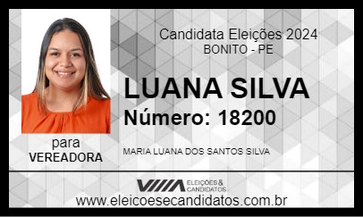 Candidato LUANA SILVA 2024 - BONITO - Eleições