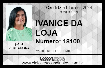 Candidato IVANICE DA LOJA 2024 - BONITO - Eleições